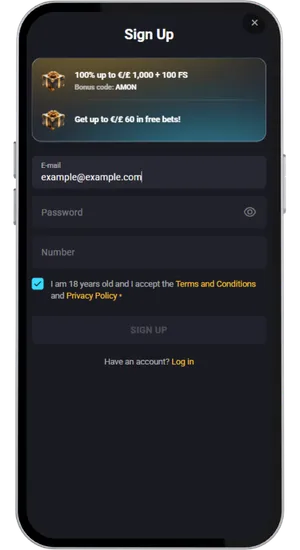 Casino registration form with identity verification step completed and a GBP deposit screen showing a minimum of £10